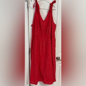 Lane Bryant Red Tie-Shoulder Midi Dress